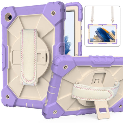 For Samsung Galaxy Tab A8 10.5 2021 X200 Contrast Color Robot Silicone + PC Tablet Case(Purple+Beige) - Other Galaxy Tab PC by buy2fix | Online Shopping UK | buy2fix
