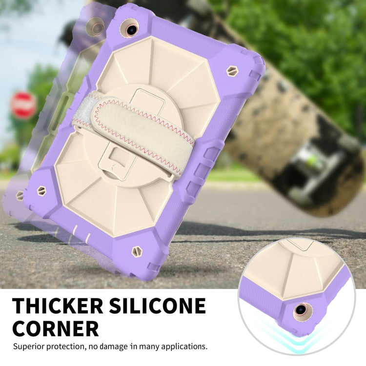 For Samsung Galaxy Tab A8 10.5 2021 X200 Contrast Color Robot Silicone + PC Tablet Case(Purple+Beige) - Other Galaxy Tab PC by buy2fix | Online Shopping UK | buy2fix