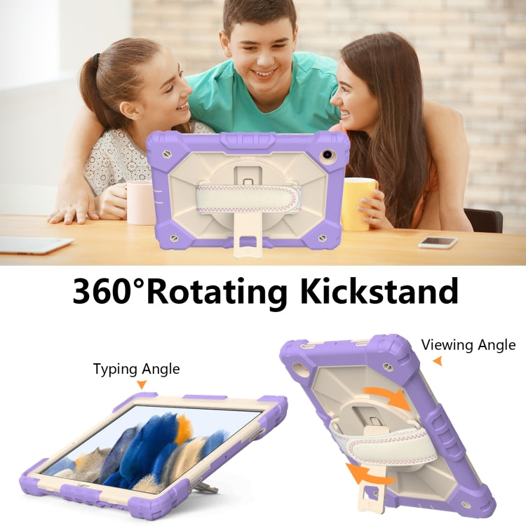 For Samsung Galaxy Tab A8 10.5 2021 X200 Contrast Color Robot Silicone + PC Tablet Case(Purple+Beige) - Other Galaxy Tab PC by buy2fix | Online Shopping UK | buy2fix
