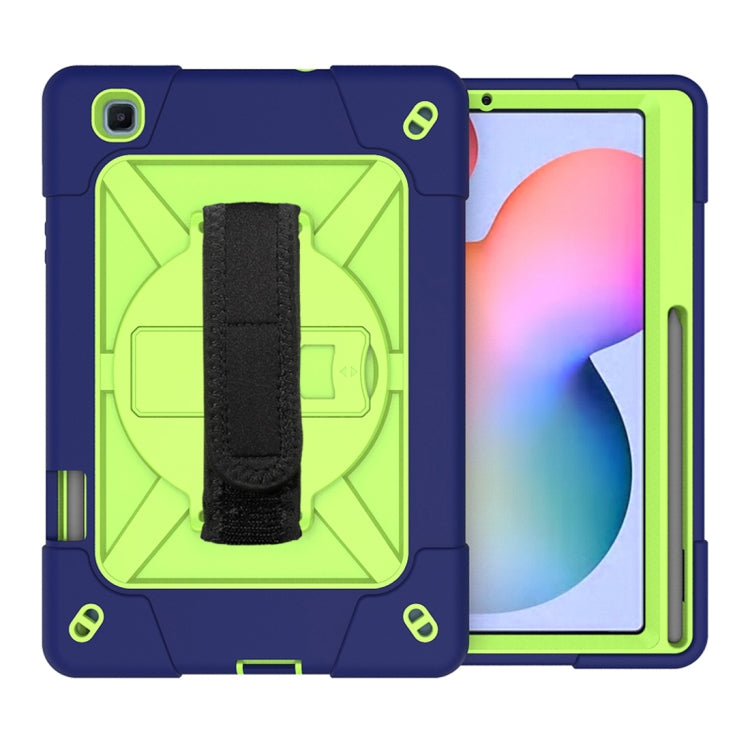 For Samsung Galaxy Tab S6 Lite P610 Contrast Color Robot Silicone + PC Tablet Case(Navy Blue Yellow Green) - Tab S6 Lite P610 / P615 by buy2fix | Online Shopping UK | buy2fix