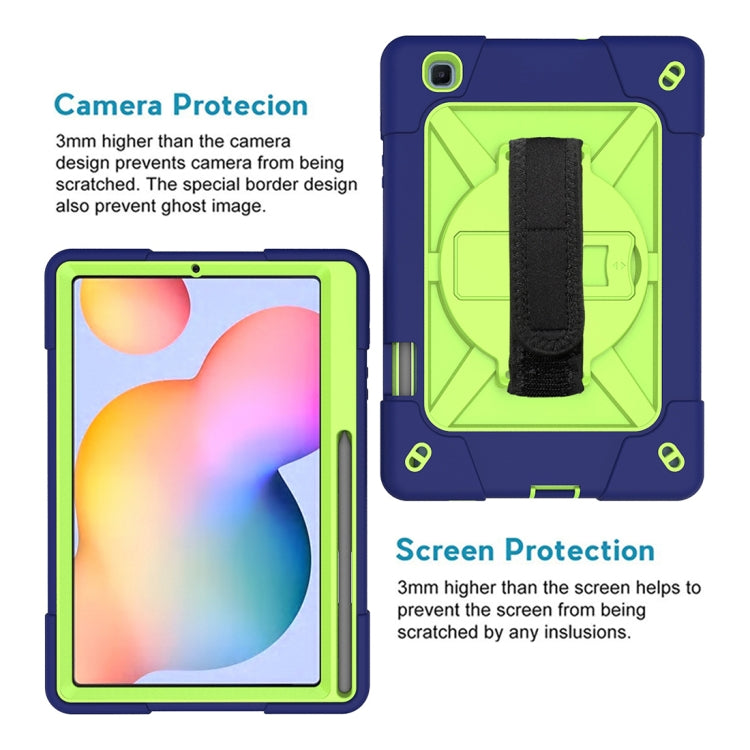 For Samsung Galaxy Tab S6 Lite P610 Contrast Color Robot Silicone + PC Tablet Case(Navy Blue Yellow Green) - Tab S6 Lite P610 / P615 by buy2fix | Online Shopping UK | buy2fix