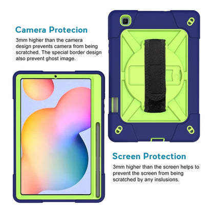For Samsung Galaxy Tab S6 Lite P610 Contrast Color Robot Silicone + PC Tablet Case(Navy Blue Yellow Green) - Tab S6 Lite P610 / P615 by buy2fix | Online Shopping UK | buy2fix