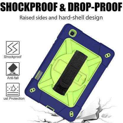 For Samsung Galaxy Tab S6 Lite P610 Contrast Color Robot Silicone + PC Tablet Case(Navy Blue Yellow Green) - Tab S6 Lite P610 / P615 by buy2fix | Online Shopping UK | buy2fix