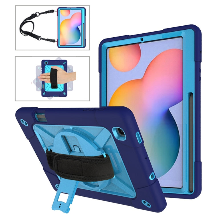 For Samsung Galaxy Tab S6 Lite P610 Contrast Color Robot Silicone + PC Tablet Case(Navy Blue) - Tab S6 Lite P610 / P615 by buy2fix | Online Shopping UK | buy2fix