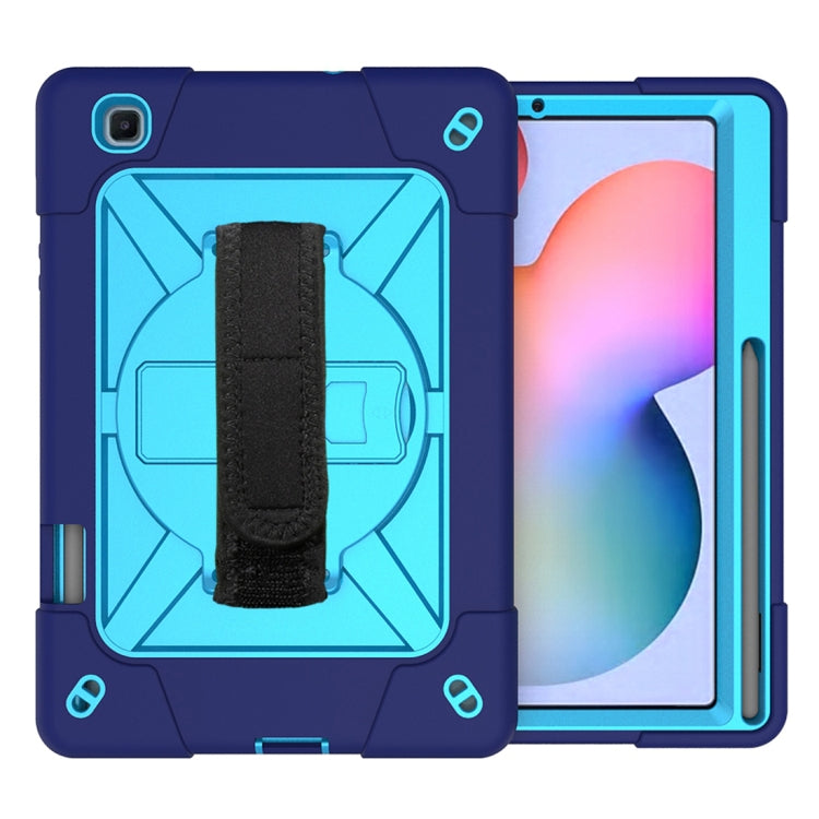 For Samsung Galaxy Tab S6 Lite P610 Contrast Color Robot Silicone + PC Tablet Case(Navy Blue) - Tab S6 Lite P610 / P615 by buy2fix | Online Shopping UK | buy2fix