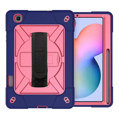 For Samsung Galaxy Tab S6 Lite P610 Contrast Color Robot Silicone + PC Tablet Case(Navy Blue Rose) - Tab S6 Lite P610 / P615 by buy2fix | Online Shopping UK | buy2fix