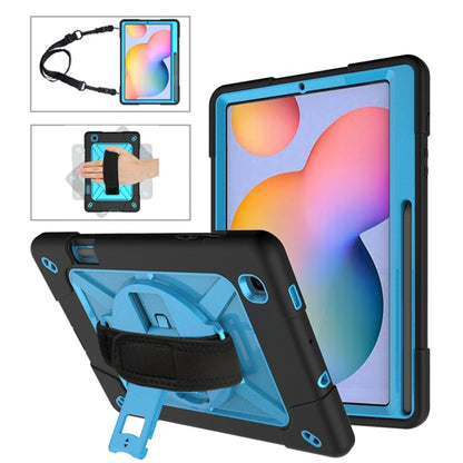 For Samsung Galaxy Tab S6 Lite P610 Contrast Color Robot Silicone + PC Tablet Case(Black Blue) - Tab S6 Lite P610 / P615 by buy2fix | Online Shopping UK | buy2fix