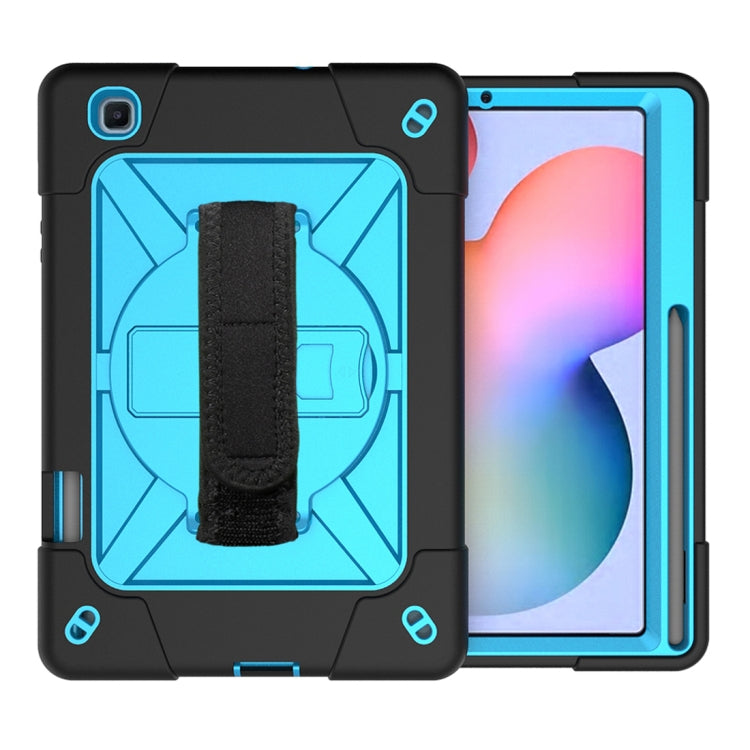 For Samsung Galaxy Tab S6 Lite P610 Contrast Color Robot Silicone + PC Tablet Case(Black Blue) - Tab S6 Lite P610 / P615 by buy2fix | Online Shopping UK | buy2fix
