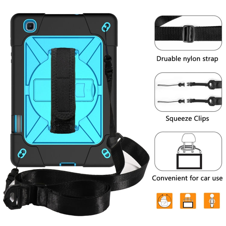 For Samsung Galaxy Tab S6 Lite P610 Contrast Color Robot Silicone + PC Tablet Case(Black Blue) - Tab S6 Lite P610 / P615 by buy2fix | Online Shopping UK | buy2fix