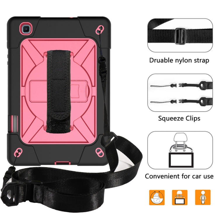 For Samsung Galaxy Tab S6 Lite P610 Contrast Color Robot Silicone + PC Tablet Case(Black Rose Red) - Tab S6 Lite P610 / P615 by buy2fix | Online Shopping UK | buy2fix