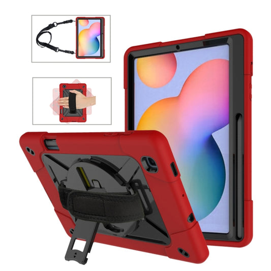For Samsung Galaxy Tab S6 Lite P610 Contrast Color Robot Silicone + PC Tablet Case(Red Black) - Tab S6 Lite P610 / P615 by buy2fix | Online Shopping UK | buy2fix