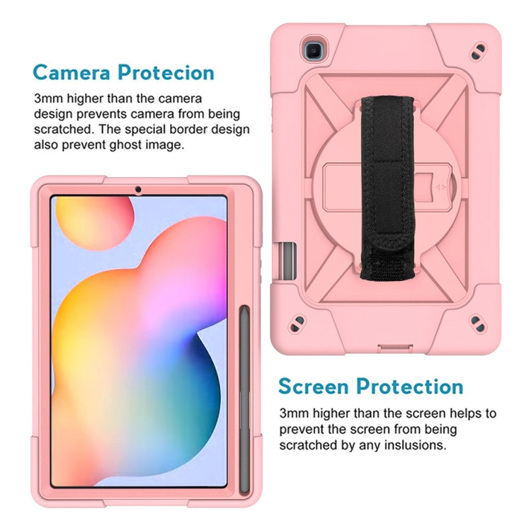 For Samsung Galaxy Tab S6 Lite P610 Contrast Color Robot Silicone + PC Tablet Case(Rose Gold) - Tab S6 Lite P610 / P615 by buy2fix | Online Shopping UK | buy2fix