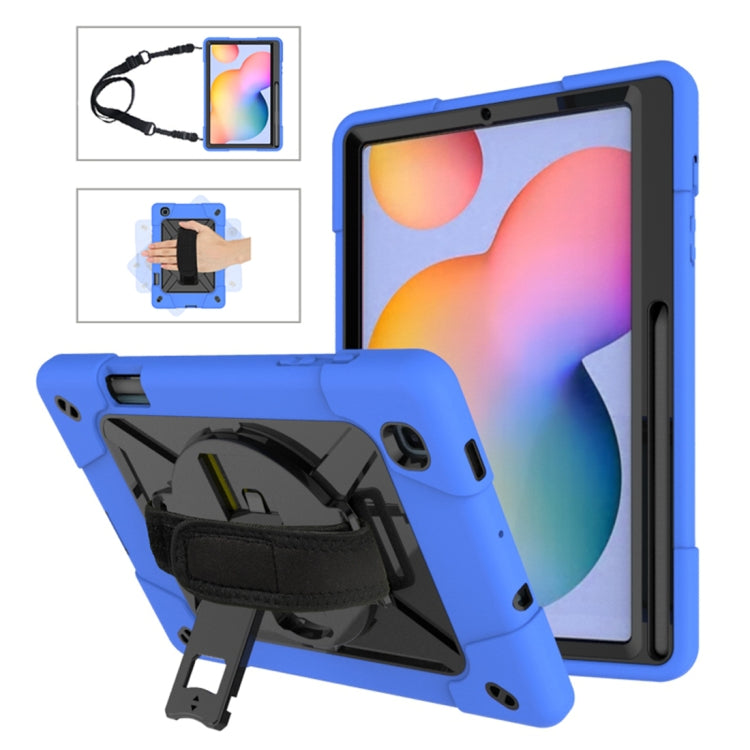 For Samsung Galaxy Tab S6 Lite P610 Contrast Color Robot Silicone + PC Tablet Case(Dark Blue Black) - Tab S6 Lite P610 / P615 by buy2fix | Online Shopping UK | buy2fix