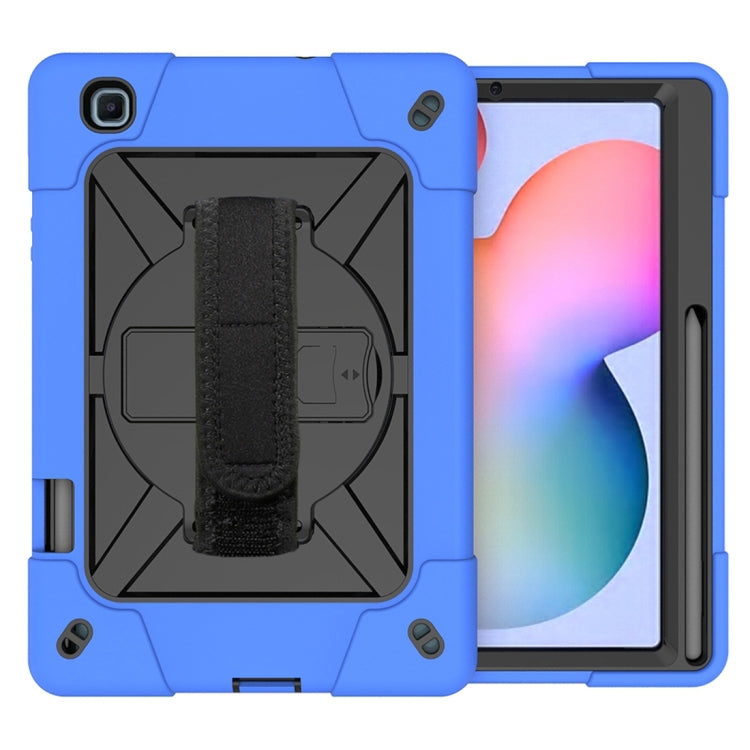 For Samsung Galaxy Tab S6 Lite P610 Contrast Color Robot Silicone + PC Tablet Case(Dark Blue Black) - Tab S6 Lite P610 / P615 by buy2fix | Online Shopping UK | buy2fix