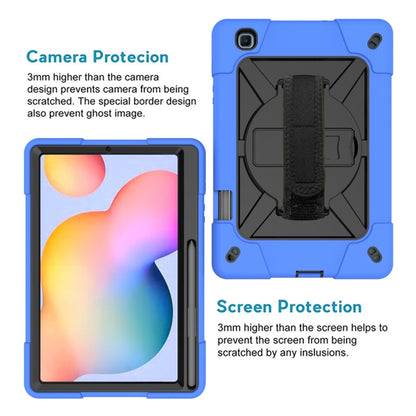 For Samsung Galaxy Tab S6 Lite P610 Contrast Color Robot Silicone + PC Tablet Case(Dark Blue Black) - Tab S6 Lite P610 / P615 by buy2fix | Online Shopping UK | buy2fix