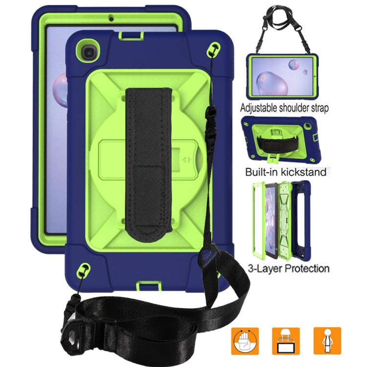 For Samsung Galaxy Tab A 8.4 T307 Contrast Color Robot Silicone + PC Tablet Case(Navy Blue Yellow Green) - Tab A 8.4 (2020) by buy2fix | Online Shopping UK | buy2fix