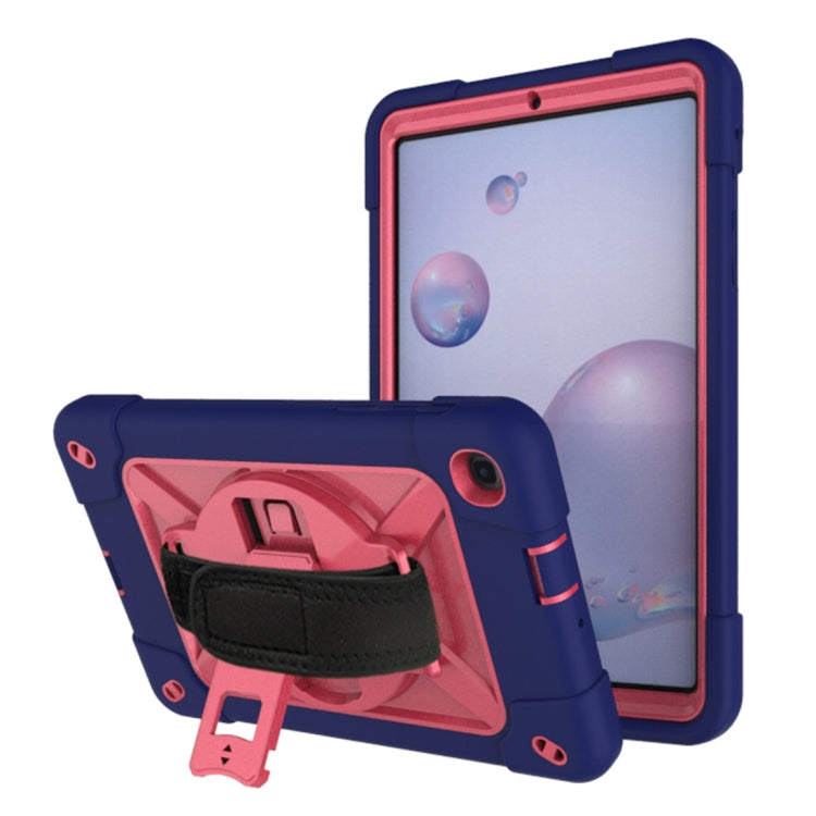 For Samsung Galaxy Tab A 8.4 T307 Contrast Color Robot Silicone + PC Tablet Case(Navy Blue Rose) - Tab A 8.4 (2020) by buy2fix | Online Shopping UK | buy2fix