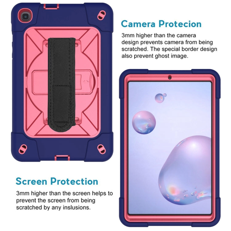 For Samsung Galaxy Tab A 8.4 T307 Contrast Color Robot Silicone + PC Tablet Case(Navy Blue Rose) - Tab A 8.4 (2020) by buy2fix | Online Shopping UK | buy2fix