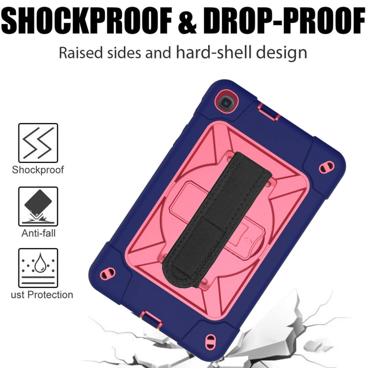 For Samsung Galaxy Tab A 8.4 T307 Contrast Color Robot Silicone + PC Tablet Case(Navy Blue Rose) - Tab A 8.4 (2020) by buy2fix | Online Shopping UK | buy2fix