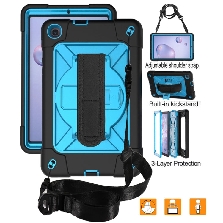 For Samsung Galaxy Tab A 8.4 T307 Contrast Color Robot Silicone + PC Tablet Case(Black Blue) - Tab A 8.4 (2020) by buy2fix | Online Shopping UK | buy2fix