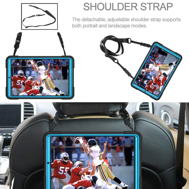 For Samsung Galaxy Tab A 8.4 T307 Contrast Color Robot Silicone + PC Tablet Case(Black Blue) - Tab A 8.4 (2020) by buy2fix | Online Shopping UK | buy2fix