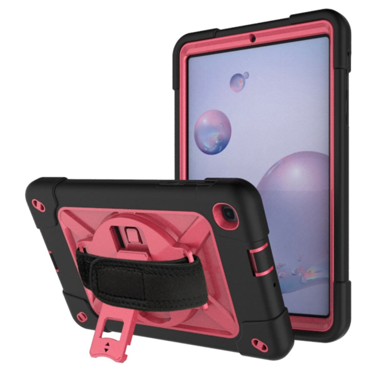 For Samsung Galaxy Tab A 8.4 T307 Contrast Color Robot Silicone + PC Tablet Case(Black Rose Red) - Tab A 8.4 (2020) by buy2fix | Online Shopping UK | buy2fix