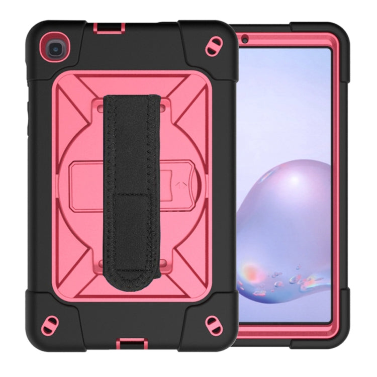 For Samsung Galaxy Tab A 8.4 T307 Contrast Color Robot Silicone + PC Tablet Case(Black Rose Red) - Tab A 8.4 (2020) by buy2fix | Online Shopping UK | buy2fix