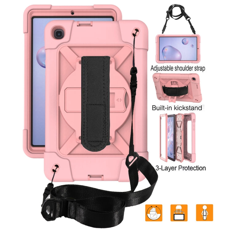 For Samsung Galaxy Tab A 8.4 T307 Contrast Color Robot Silicone + PC Tablet Case(Rose Gold) - Tab A 8.4 (2020) by buy2fix | Online Shopping UK | buy2fix