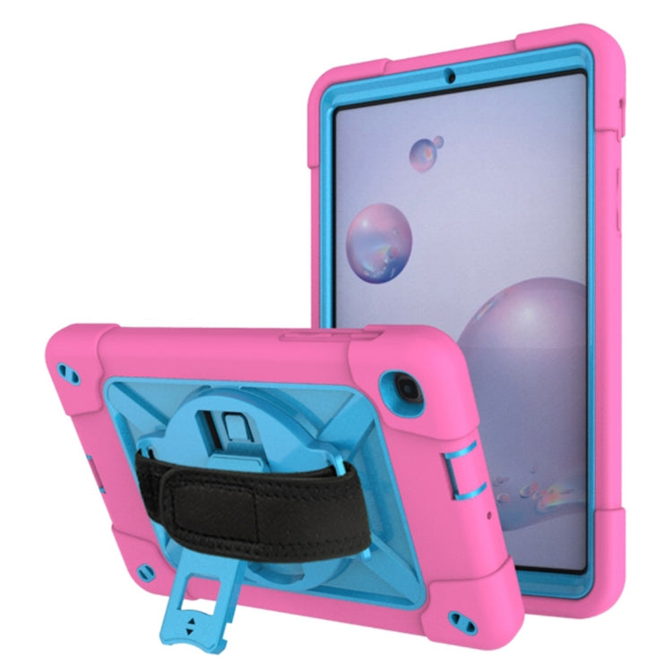 For Samsung Galaxy Tab A 8.4 T307 Contrast Color Robot Silicone + PC Tablet Case(Rose Red Blue) - Tab A 8.4 (2020) by buy2fix | Online Shopping UK | buy2fix