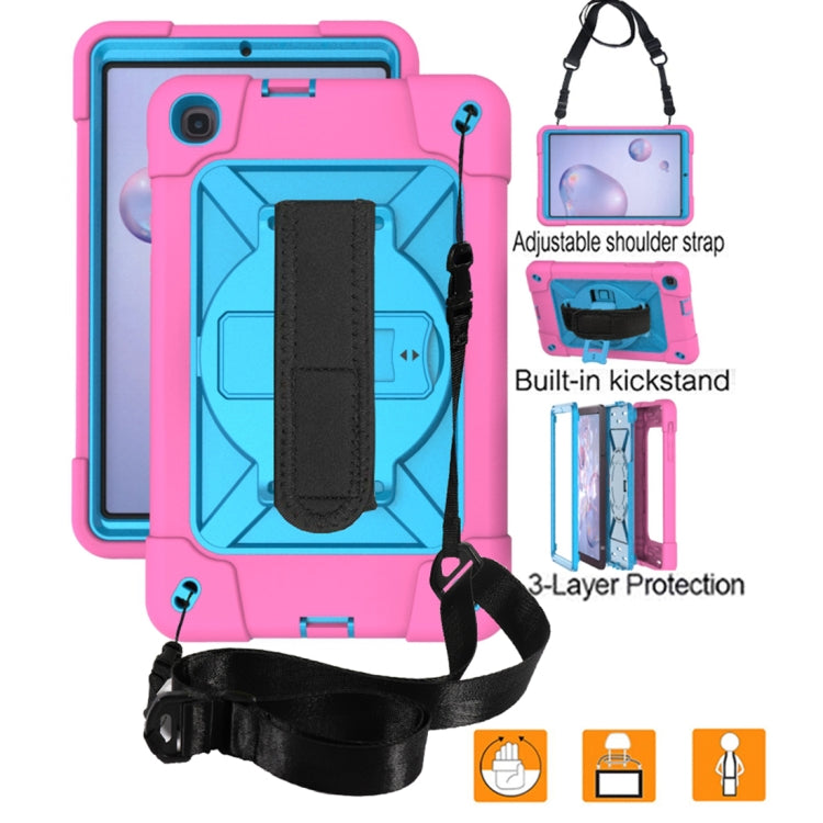 For Samsung Galaxy Tab A 8.4 T307 Contrast Color Robot Silicone + PC Tablet Case(Rose Red Blue) - Tab A 8.4 (2020) by buy2fix | Online Shopping UK | buy2fix