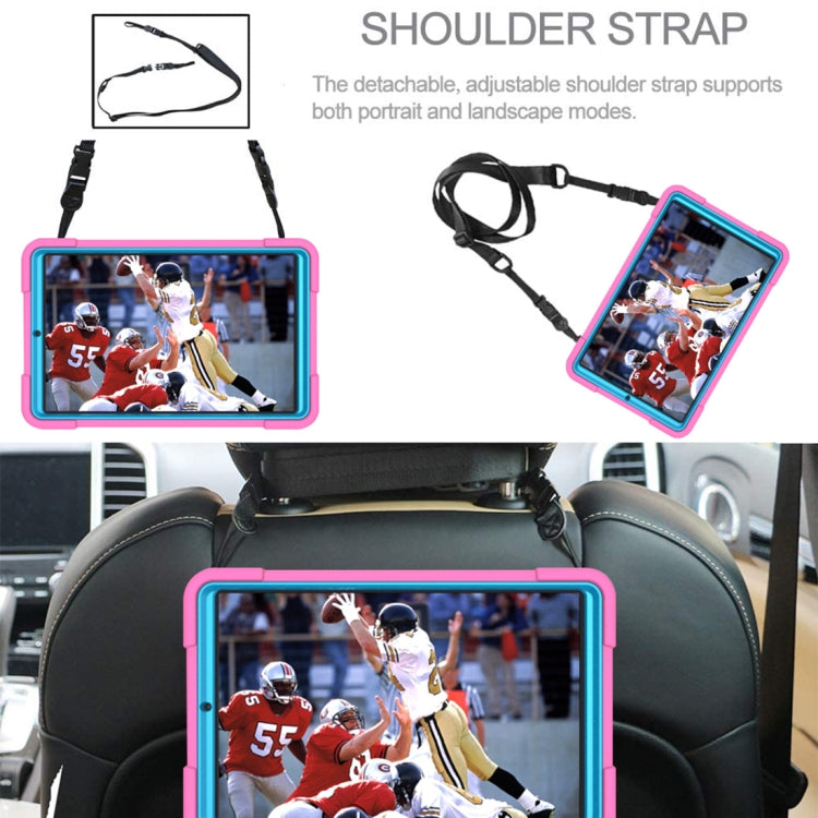 For Samsung Galaxy Tab A 8.4 T307 Contrast Color Robot Silicone + PC Tablet Case(Rose Red Blue) - Tab A 8.4 (2020) by buy2fix | Online Shopping UK | buy2fix