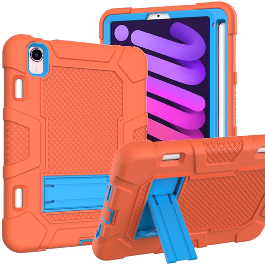 For iPad mini 2024 / mini 6 Contrast Color Robot Silicone + PC Tablet Case(Orange Blue) - iPad mini 6 Cases by buy2fix | Online Shopping UK | buy2fix