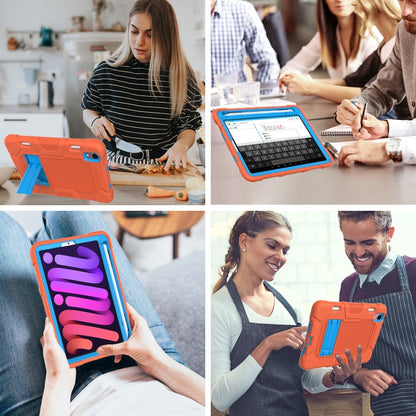 For iPad mini 2024 / mini 6 Contrast Color Robot Silicone + PC Tablet Case(Orange Blue) - iPad mini 6 Cases by buy2fix | Online Shopping UK | buy2fix
