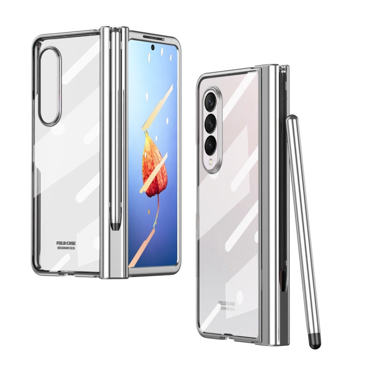For Samsung Galaxy Z Fold4 Full Body Integrated Electroplating Hinge Phone Case with Pen Slot(Silver) - Galaxy Z Fold4 5G Cases by buy2fix | Online Shopping UK | buy2fix