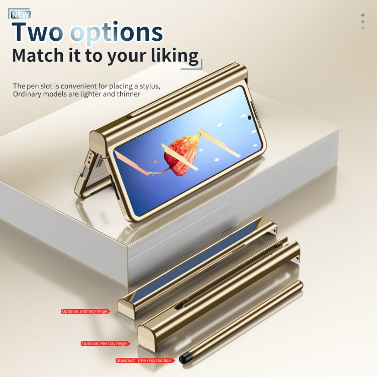 For Samsung Galaxy Z Fold4 Full Body Integrated Electroplating Hinge Phone Case with Pen Slot(Gold) - Galaxy Z Fold4 5G Cases by buy2fix | Online Shopping UK | buy2fix