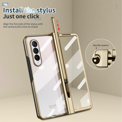 For Samsung Galaxy Z Fold4 Full Body Integrated Electroplating Hinge Phone Case with Pen Slot(Gold) - Galaxy Z Fold4 5G Cases by buy2fix | Online Shopping UK | buy2fix