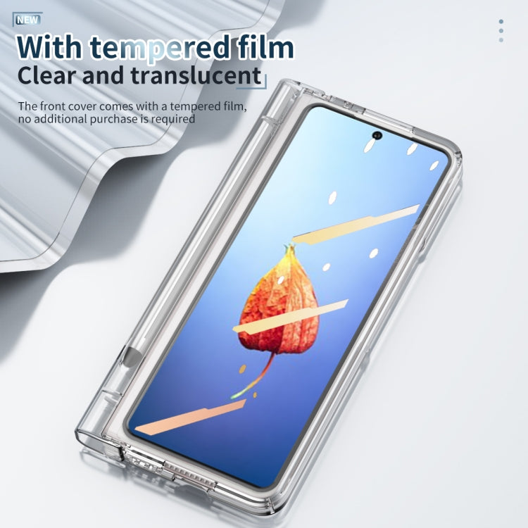 For Samsung Galaxy Z Fold4 Full Body Integrated Electroplating Hinge Phone Case with Pen Slot(Transparent) - Galaxy Z Fold4 5G Cases by buy2fix | Online Shopping UK | buy2fix
