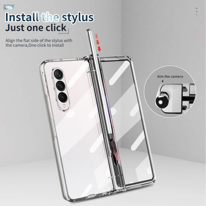 For Samsung Galaxy Z Fold4 Full Body Integrated Electroplating Hinge Phone Case with Pen Slot(Transparent) - Galaxy Z Fold4 5G Cases by buy2fix | Online Shopping UK | buy2fix