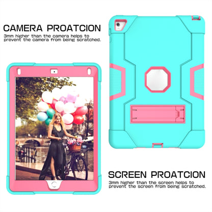 Contrast Color Robot Silicone + PC Tablet Case For iPad 6 / iPad Pro 9.7 2016(Mint Green + Rose Red) - iPad Pro 9.7 inch Cases by buy2fix | Online Shopping UK | buy2fix