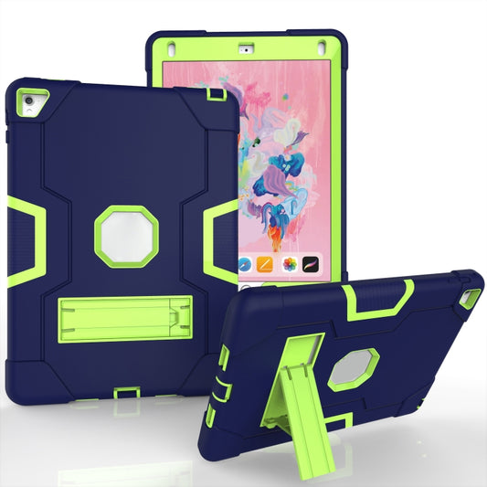 Contrast Color Robot Silicone + PC Tablet Case For iPad 6 / iPad Pro 9.7 2016(Navy Blue + Yellow Green) - iPad Pro 9.7 inch Cases by buy2fix | Online Shopping UK | buy2fix