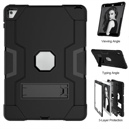 Contrast Color Robot Silicone + PC Tablet Case For iPad 6 / iPad Pro 9.7 2016(Black) - iPad Pro 9.7 inch Cases by buy2fix | Online Shopping UK | buy2fix