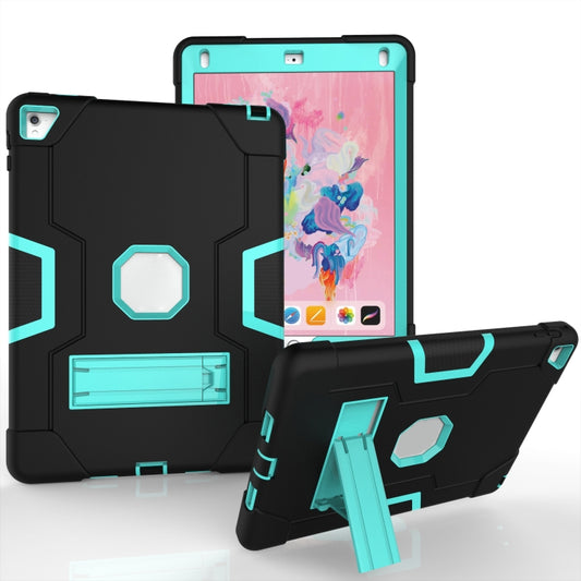 Contrast Color Robot Silicone + PC Tablet Case For iPad 6 / iPad Pro 9.7 2016(Black + Mint Green) - iPad Pro 9.7 inch Cases by buy2fix | Online Shopping UK | buy2fix