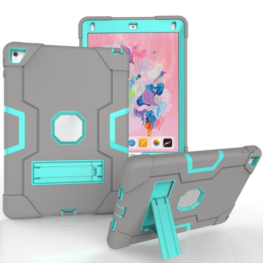 Contrast Color Robot Silicone + PC Tablet Case For iPad 6 / iPad Pro 9.7 2016(Grey + Mint Green) - iPad Pro 9.7 inch Cases by buy2fix | Online Shopping UK | buy2fix
