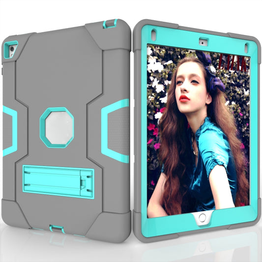 Contrast Color Robot Silicone + PC Tablet Case For iPad 6 / iPad Pro 9.7 2016(Grey + Mint Green) - iPad Pro 9.7 inch Cases by buy2fix | Online Shopping UK | buy2fix
