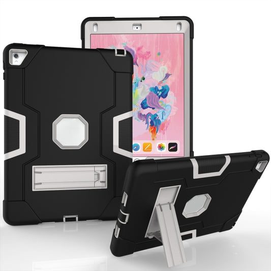 Contrast Color Robot Silicone + PC Tablet Case For iPad 6 / iPad Pro 9.7 2016(Black+ Grey) - iPad Pro 9.7 inch Cases by buy2fix | Online Shopping UK | buy2fix