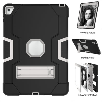 Contrast Color Robot Silicone + PC Tablet Case For iPad 6 / iPad Pro 9.7 2016(Black+ Grey) - iPad Pro 9.7 inch Cases by buy2fix | Online Shopping UK | buy2fix