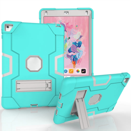 Contrast Color Robot Silicone + PC Tablet Case For iPad 6 / iPad Pro 9.7 2016(Mint Green Grey) - iPad Pro 9.7 inch Cases by buy2fix | Online Shopping UK | buy2fix