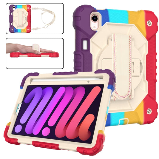 For iPad mini 2024 / mini 6 Contrast Color Robot Silicone + PC Tablet Case with Shoulder Strap(Colorful Red) - iPad mini 6 Cases by buy2fix | Online Shopping UK | buy2fix