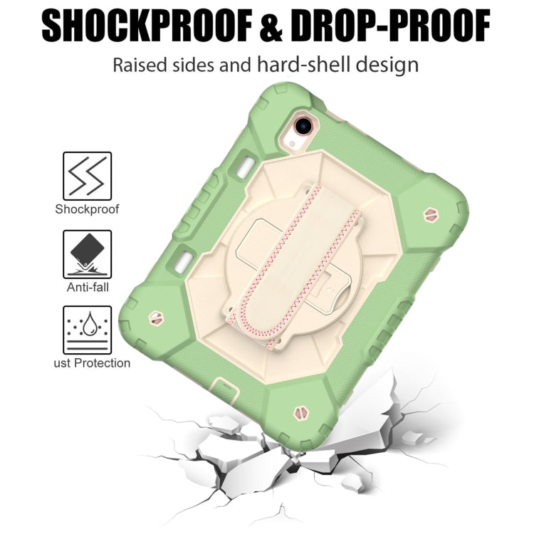 For iPad mini 2024 / mini 6 Contrast Color Robot Silicone + PC Tablet Case with Shoulder Strap(Matcha Green+Beige) - iPad mini 6 Cases by buy2fix | Online Shopping UK | buy2fix