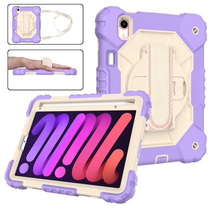 For iPad mini 2024 / mini 6 Contrast Color Robot Silicone + PC Tablet Case(Purple+Beige) - iPad mini 6 Cases by buy2fix | Online Shopping UK | buy2fix
